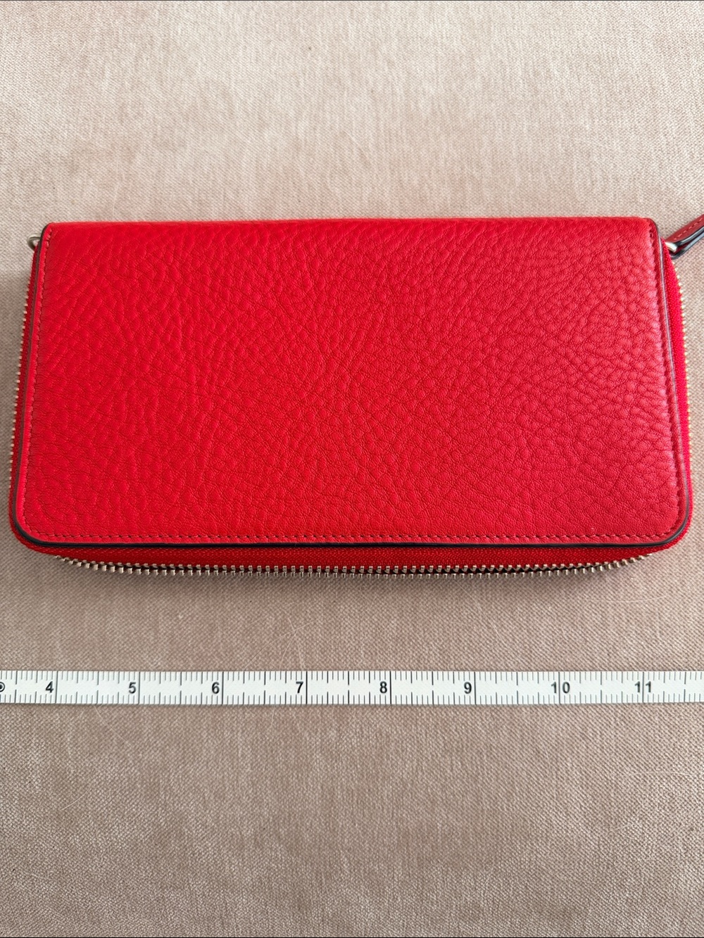 Leatherology Red Leather Zip-Around Wallet - Women Bags